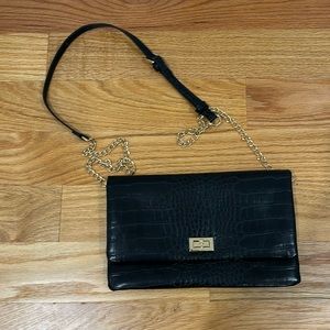 Black vegan crossbody bag